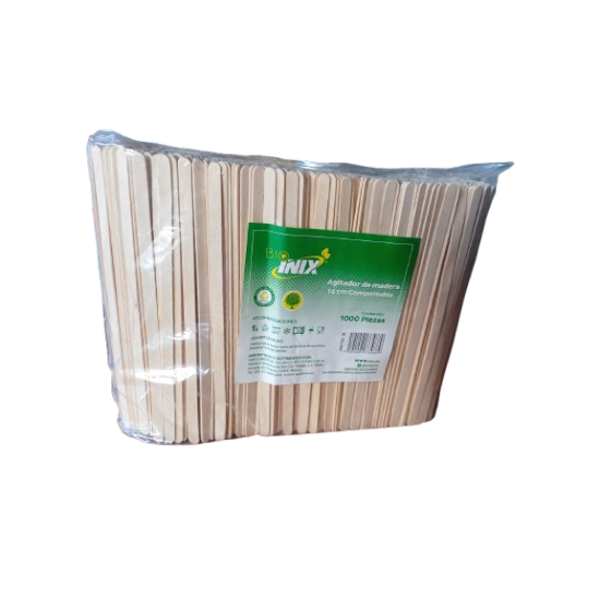 Agitador de Madera Compostable de 14 cm