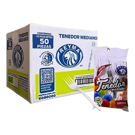 Tenedor Mediano Blanco Reyma