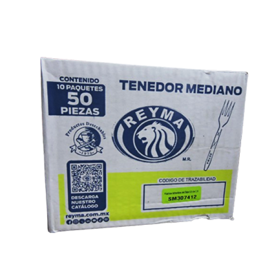 Tenedor Mediano Traslúcido Reyma