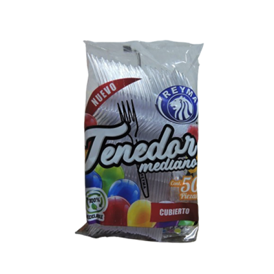 Tenedor Mediano Traslúcido Reyma