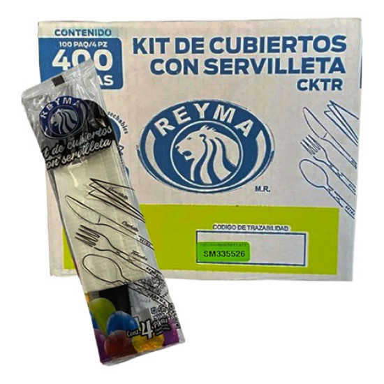 Kit de cubiertos con servilleta Reyma